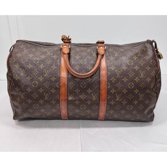 Louis Vuitton Keepall 50 Monogram Vintage Single Zip Lock & Key & Luggage Tag - Picture 1 of 15